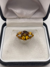 Load image into Gallery viewer, 9ct gold citrine and diamond ring
