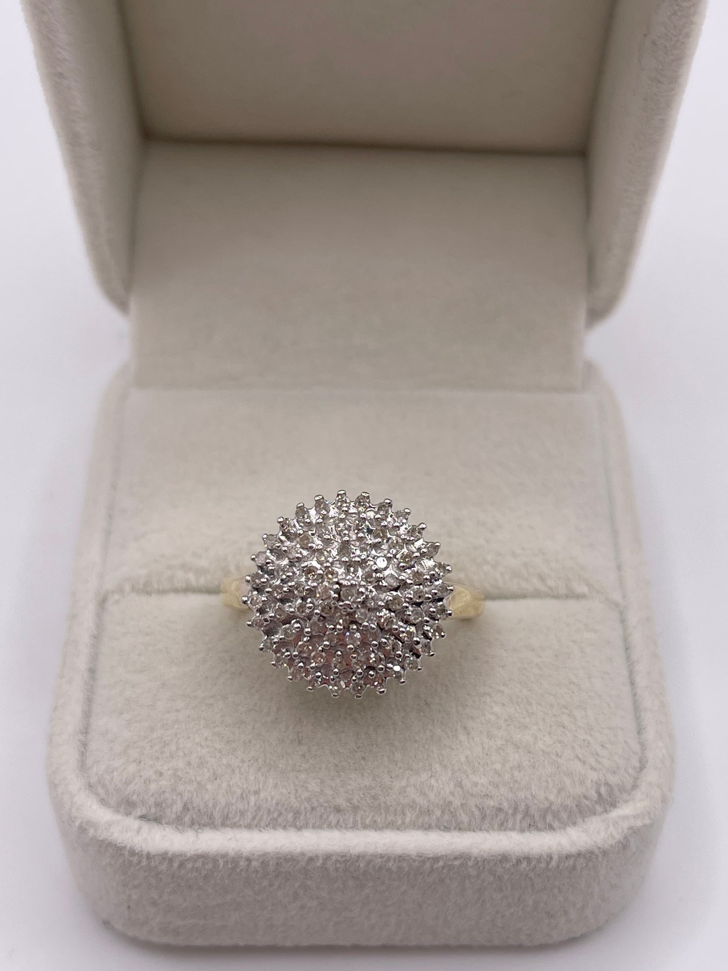 9ct gold diamond cluster ring