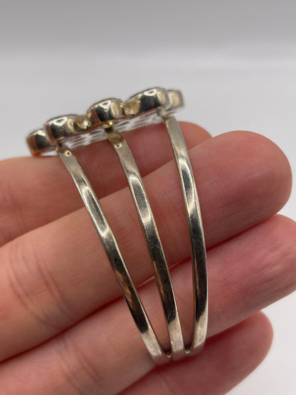 Silver multi gemstone bangle