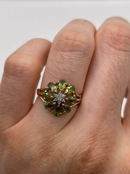 9ct gold quartz and diamond ring