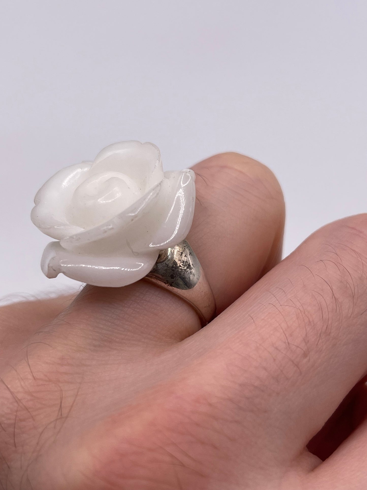 Silver gemstone ring