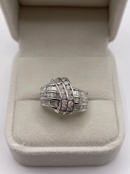 9ct white gold diamond cluster ring