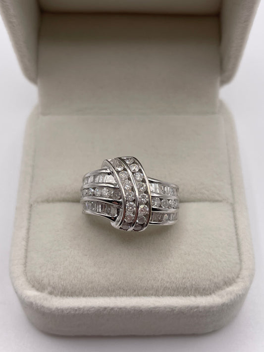 9ct white gold diamond cluster ring
