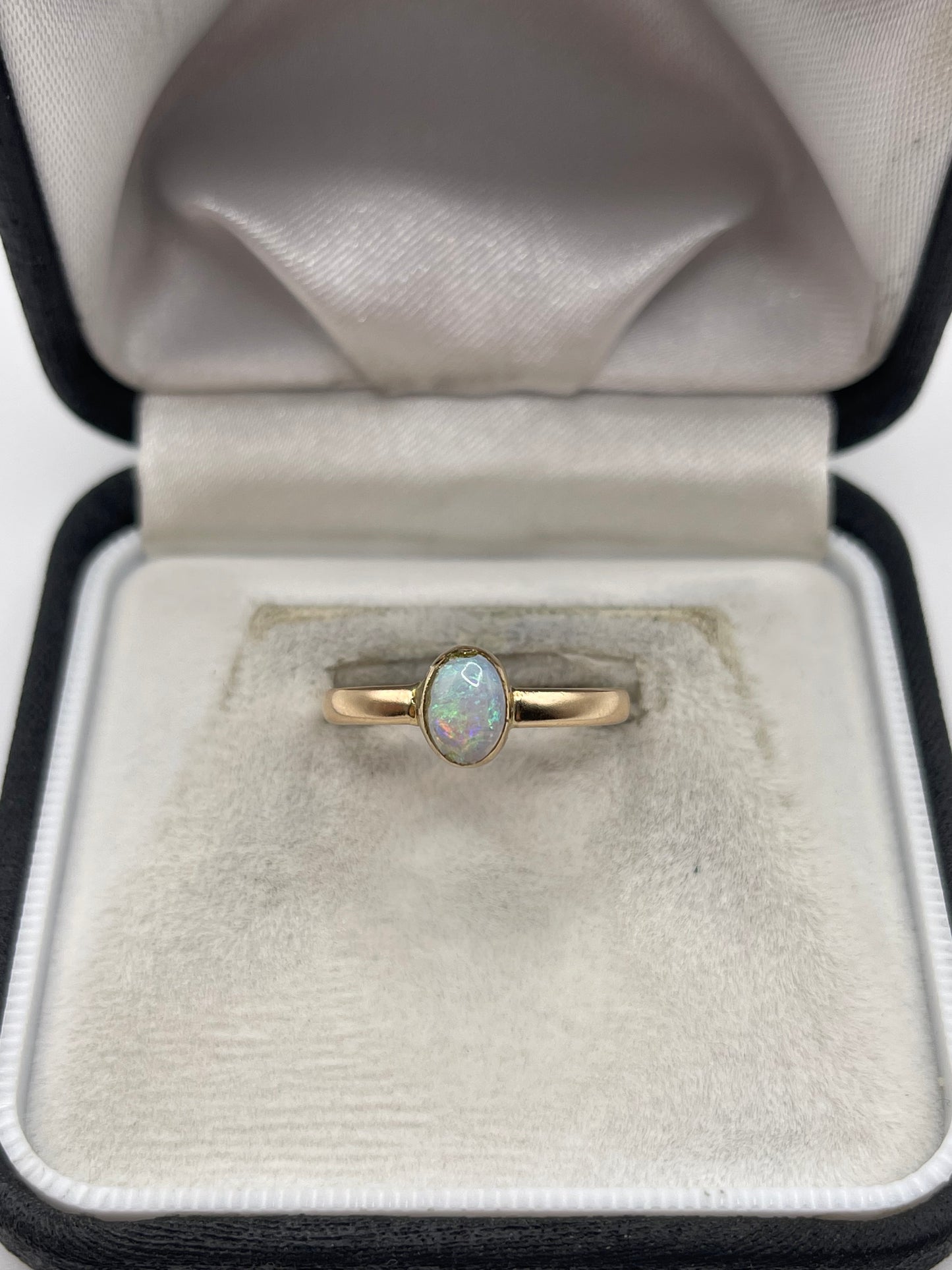9ct rose gold opal ring