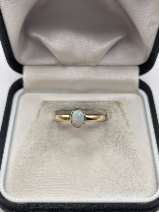 9ct rose gold opal ring