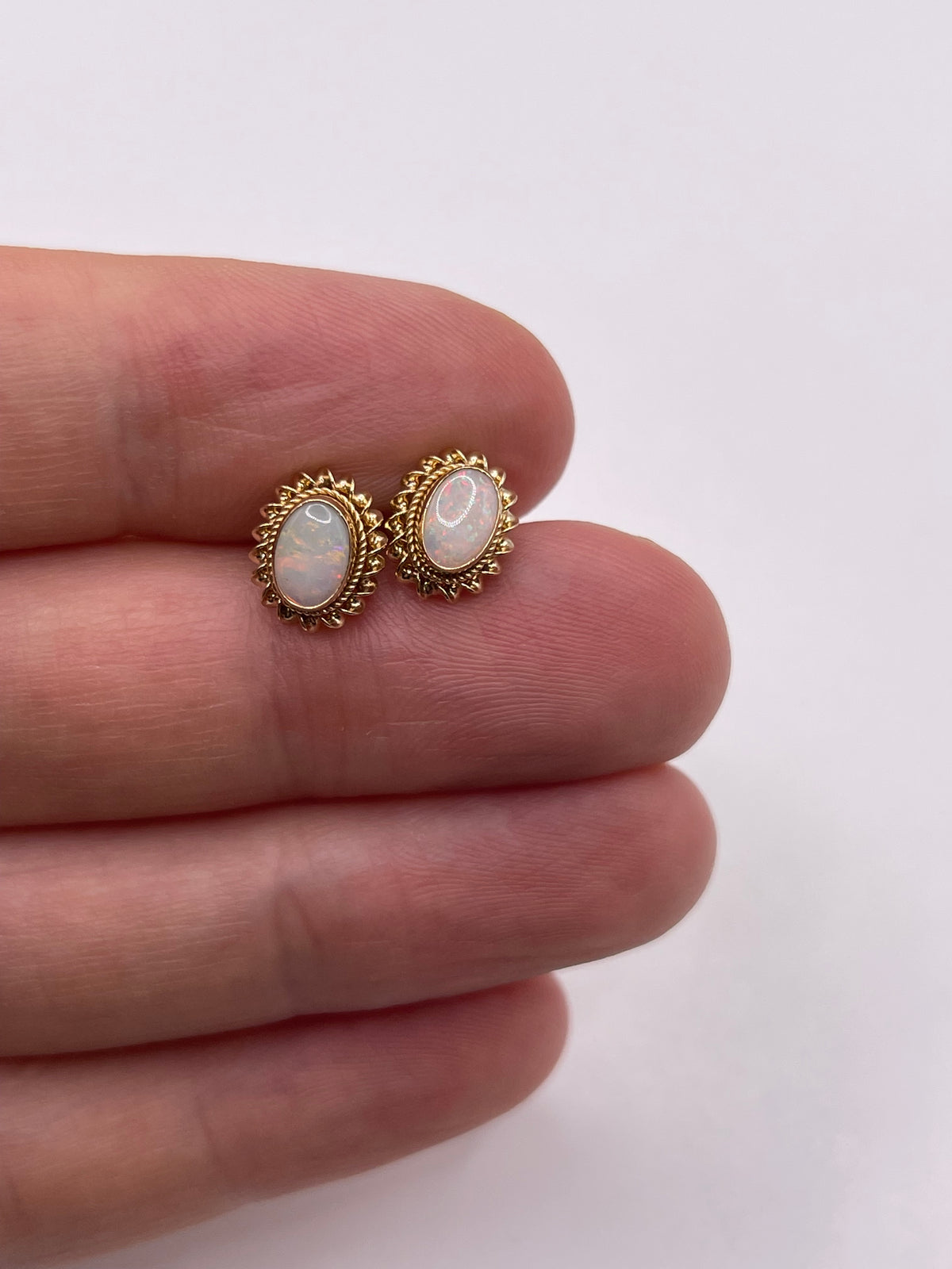 9ct gold opal earrings