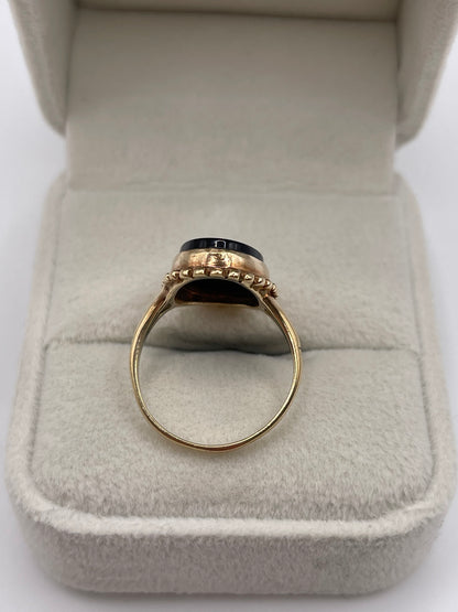 9ct gold onyx ring