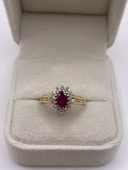 18ct gold ruby and diamond ring