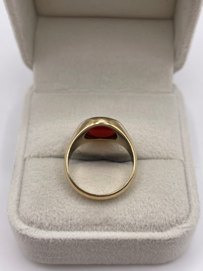 9ct gold carnelian signet ring