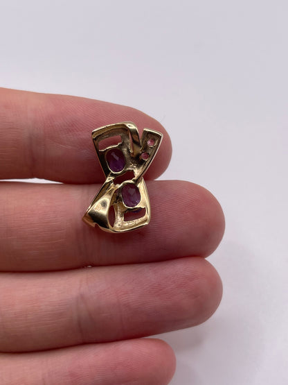 9ct gold amethyst and tourmaline pendant