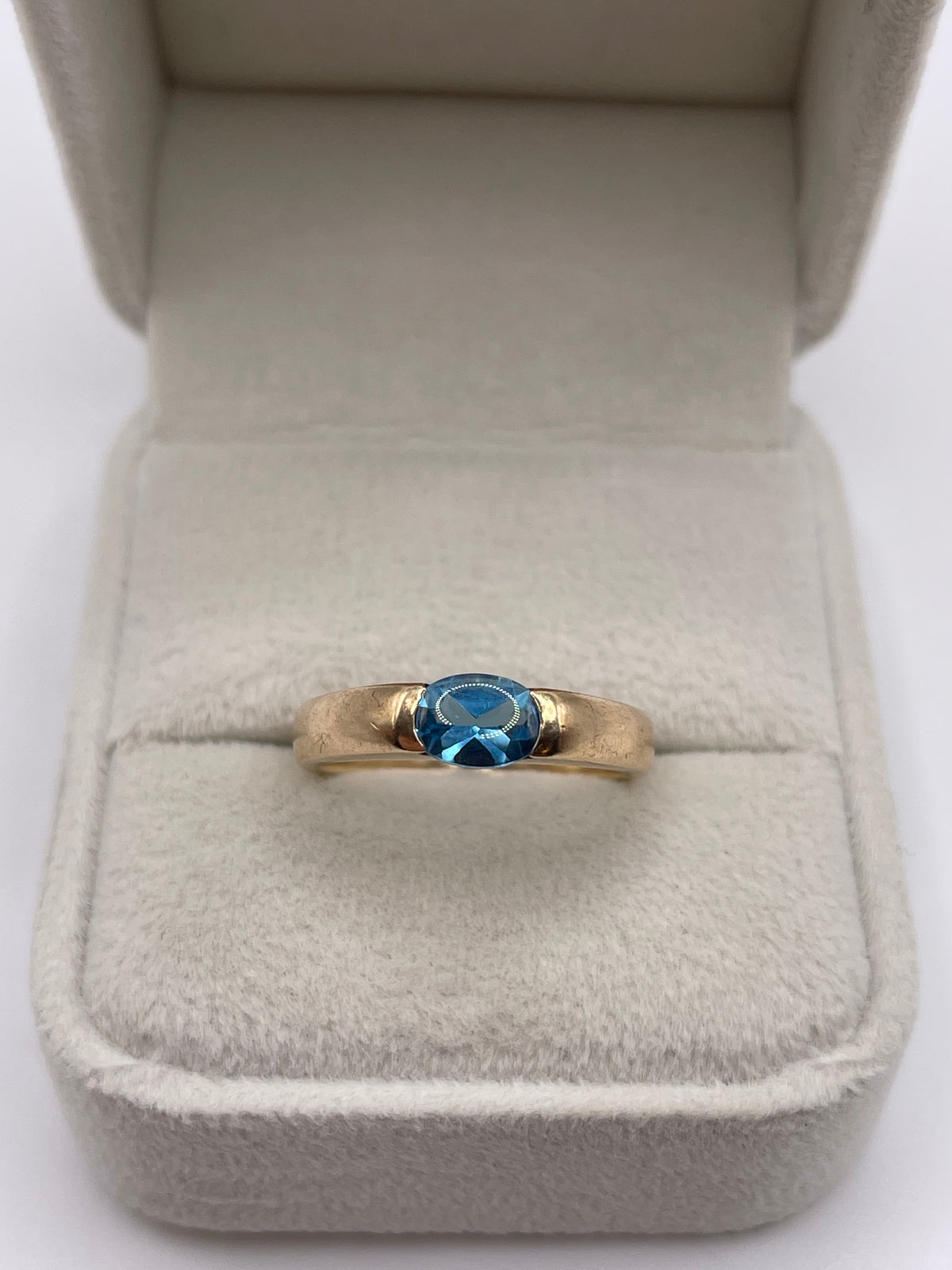 9ct gold blue topaz ring