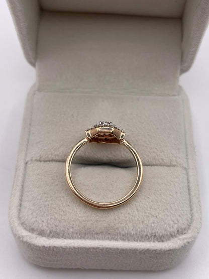 9ct gold diamond cluster ring