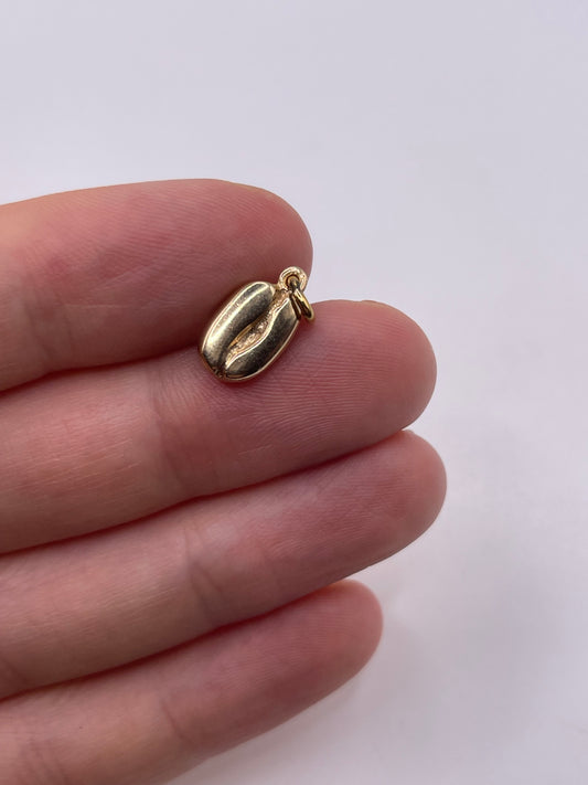 Solid 9ct gold coffee bean charm