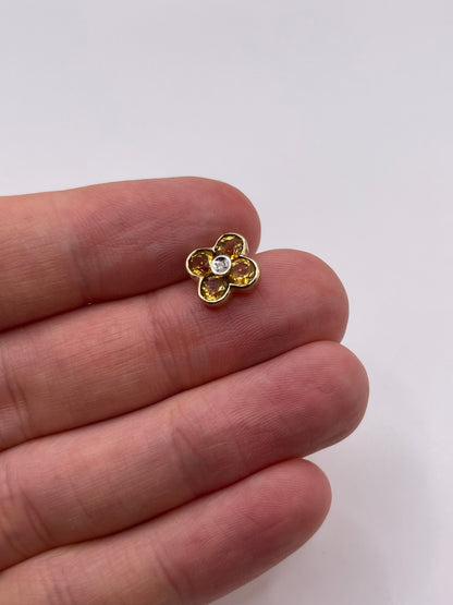 9ct gold citrine and diamond pendant