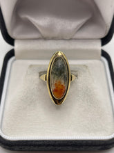 Load image into Gallery viewer, 14ct gold moss agate ring
