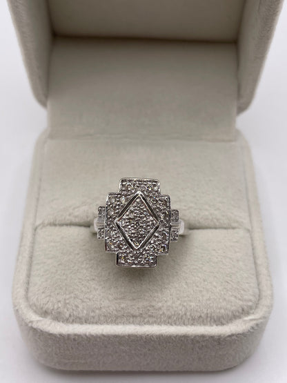 9ct white gold diamond cluster ring