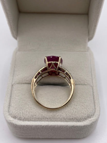 9ct gold ruby and diamond ring