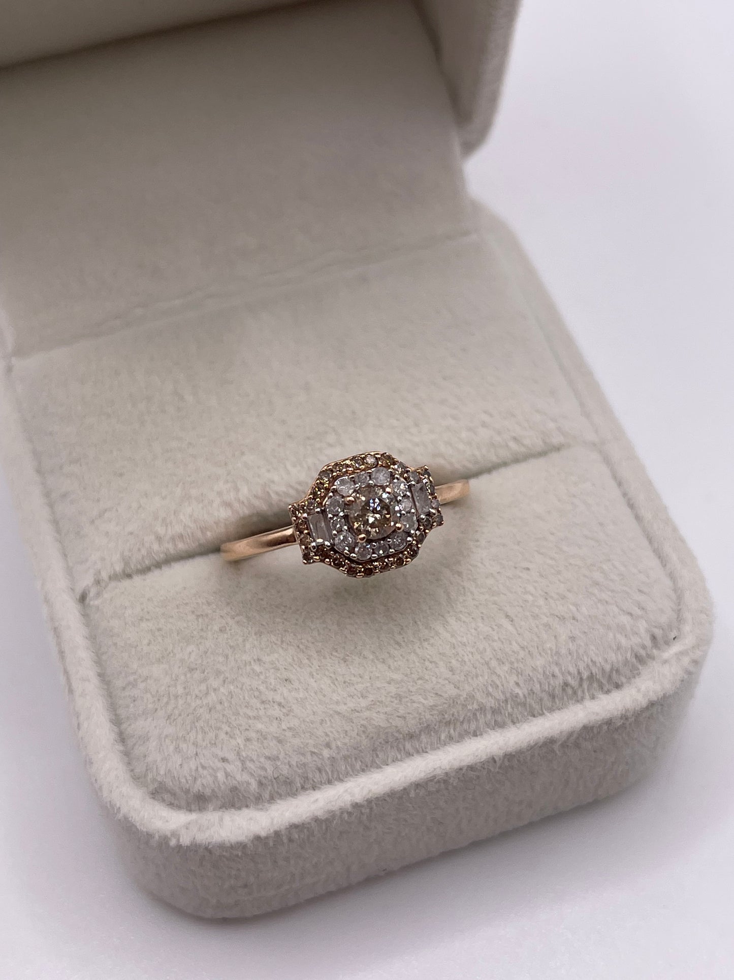 9ct gold diamond cluster ring