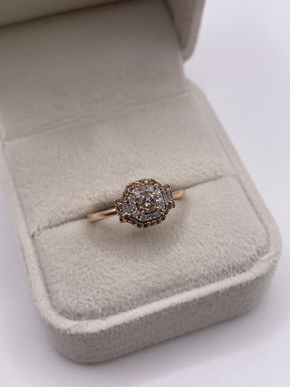 9ct gold diamond cluster ring