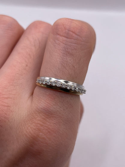 9ct two tone gold diamond ring