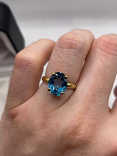 Load image into Gallery viewer, 9ct gold blue topaz ring
