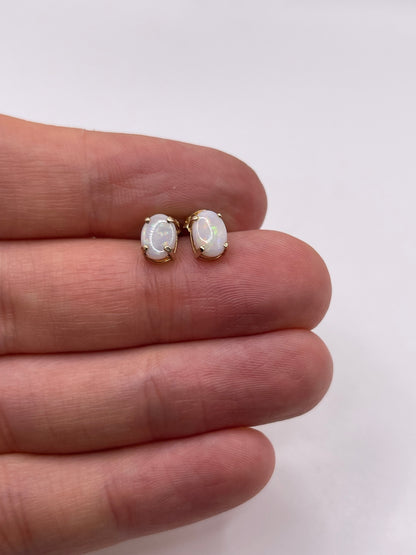 9ct gold opal earrings