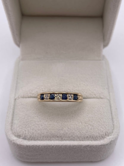 9ct gold sapphire and diamond ring