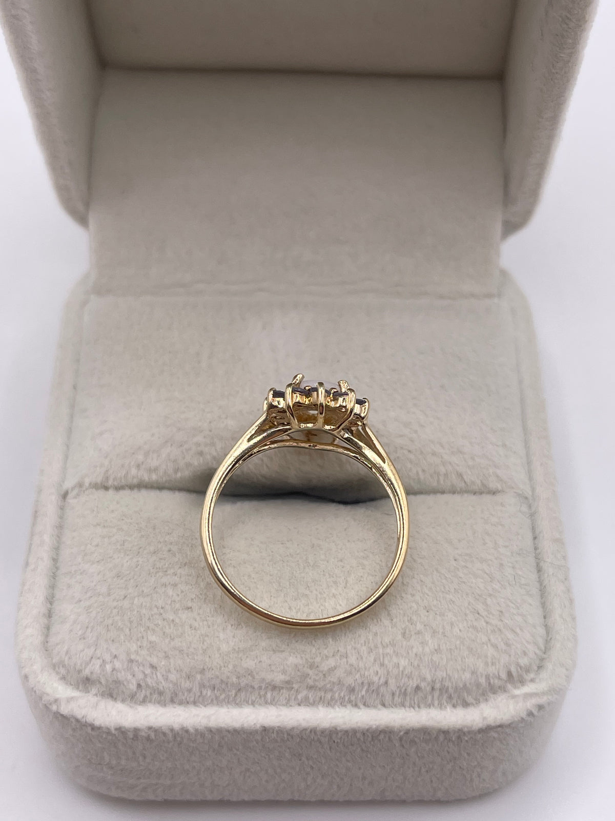 9ct gold opal and tanzanite ring