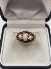 Load image into Gallery viewer, 9ct gold opal and ruby ring

