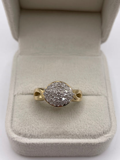9ct gold diamond cluster ring