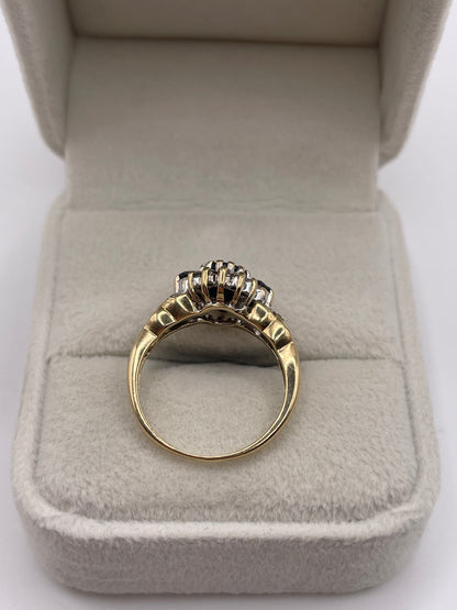 9ct gold sapphire and diamond ring
