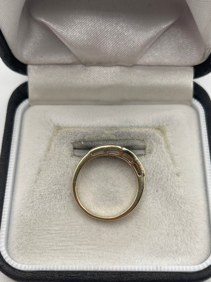 9ct gold diamond wishbone ring