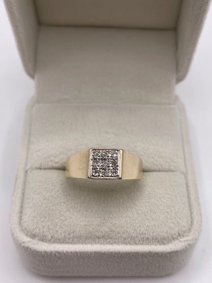 9ct gold diamond cluster ring