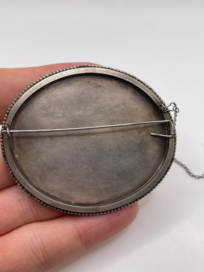 Silver Elizabeth street map brooch