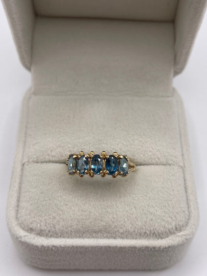 9ct gold blue topaz ring