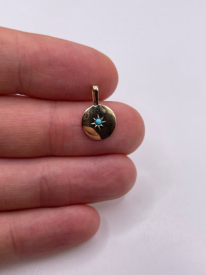 9ct gold turquoise pendant