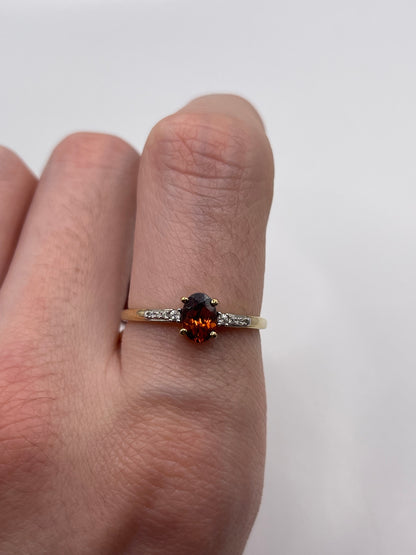 9ct gold tourmaline and zircon ring