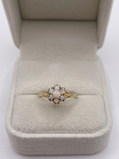 9ct gold opal cluster ring