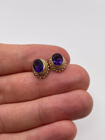 9ct gold amethyst earrings