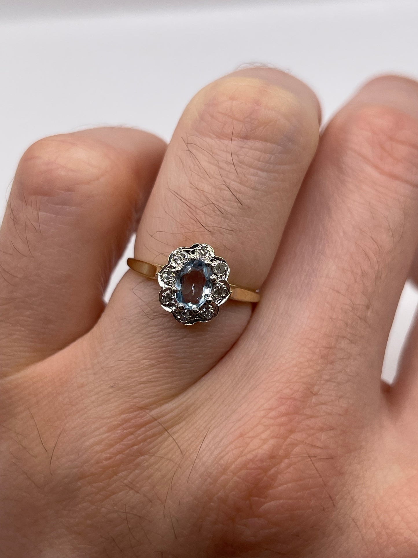 9ct gold topaz and diamond ring