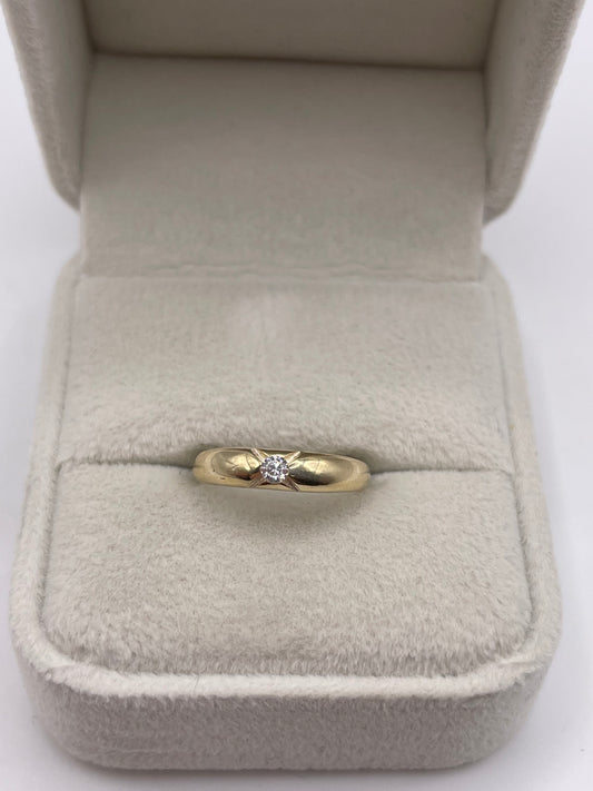 9ct gold cz gypsy ring