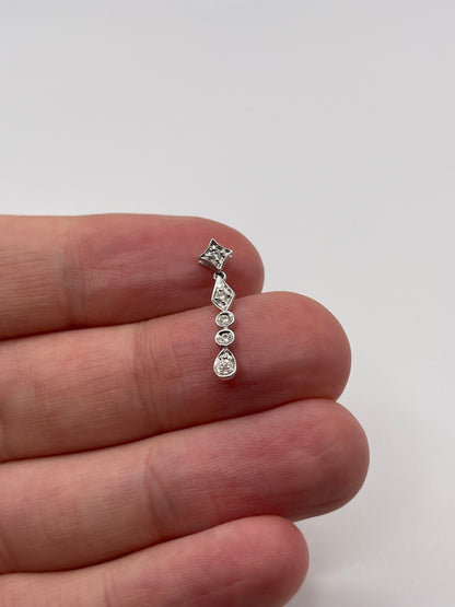 9ct white gold cz pendant