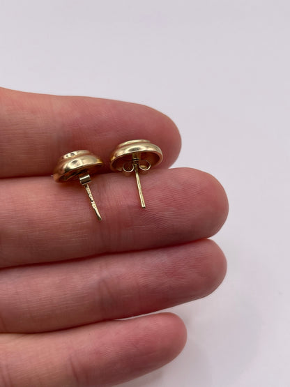 9ct gold fire opal earrings