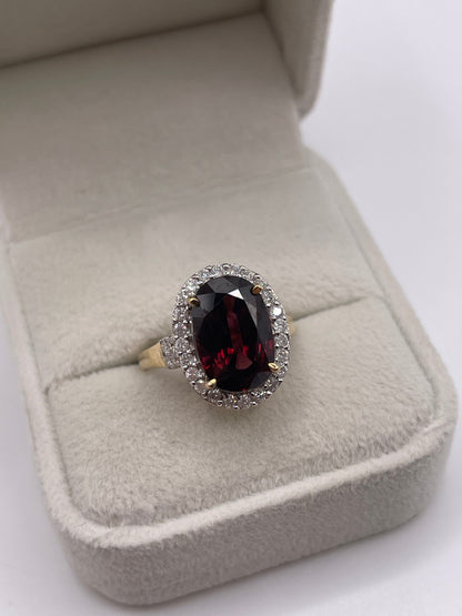 9ct gold tourmaline and diamond ring