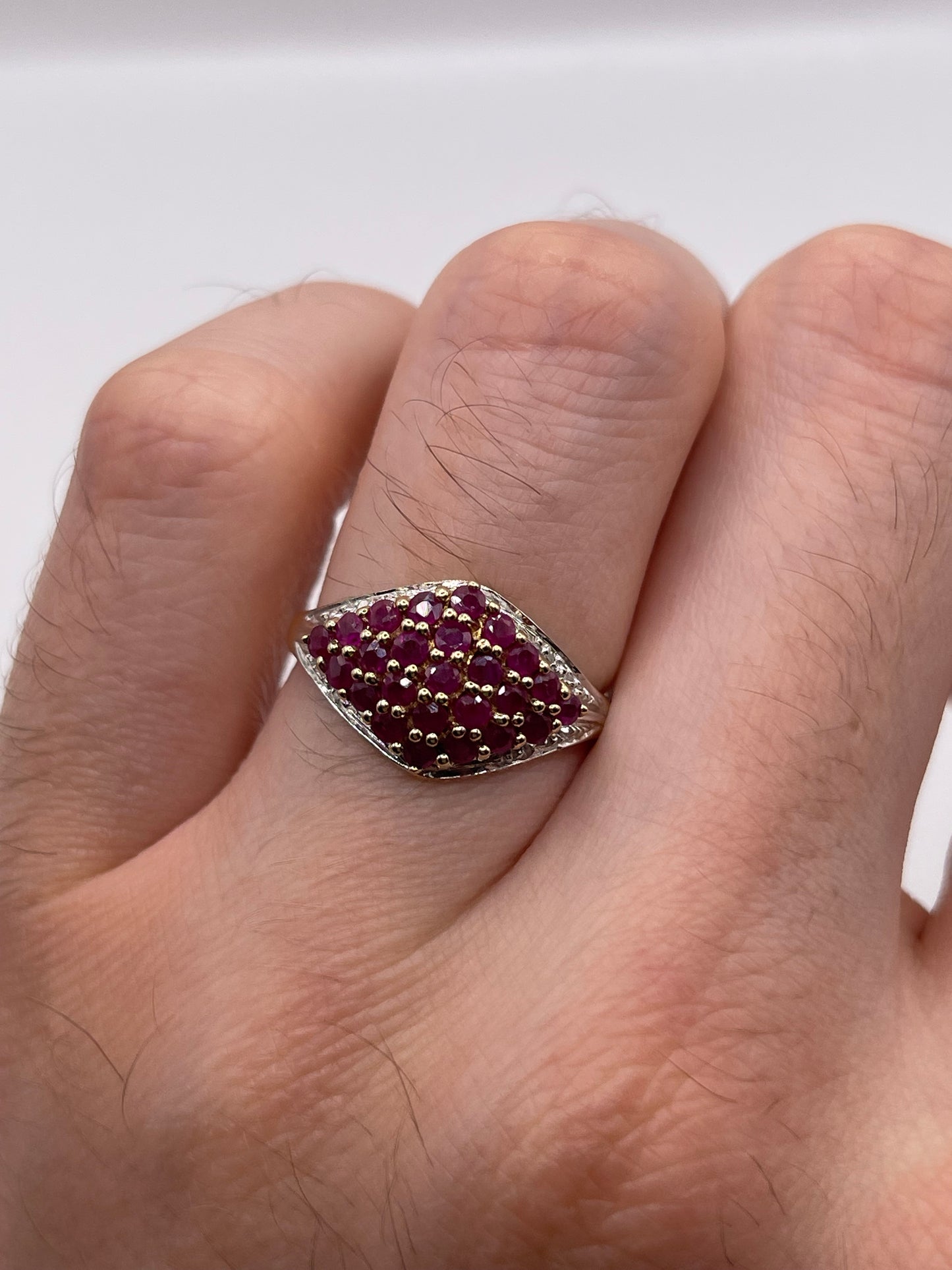 9ct gold ruby and diamond ring