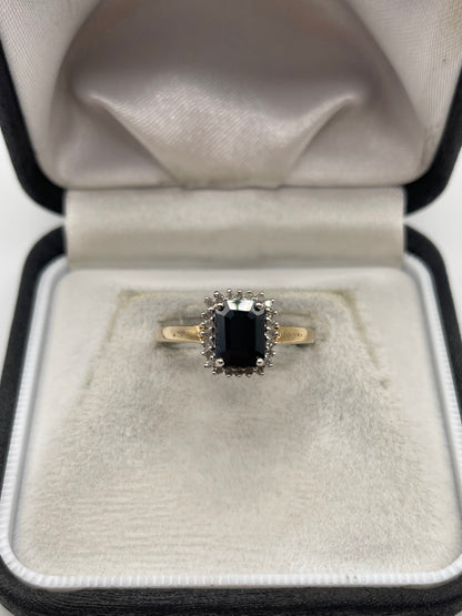 9ct gold sapphire and diamond ring