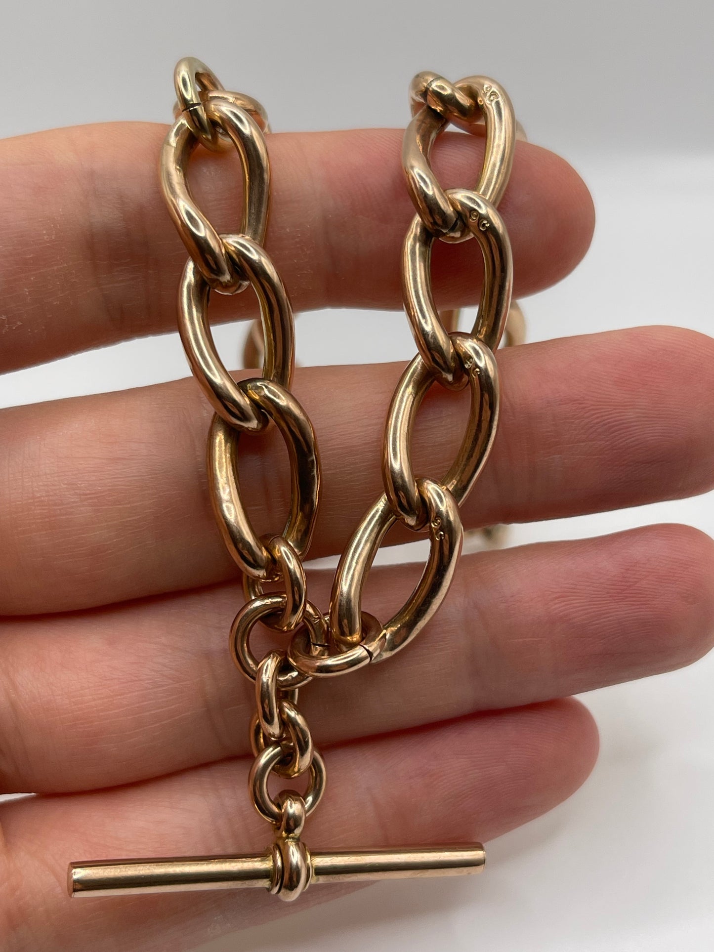 9ct rose gold Albert chain