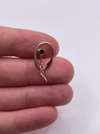 9ct gold garnet pendant