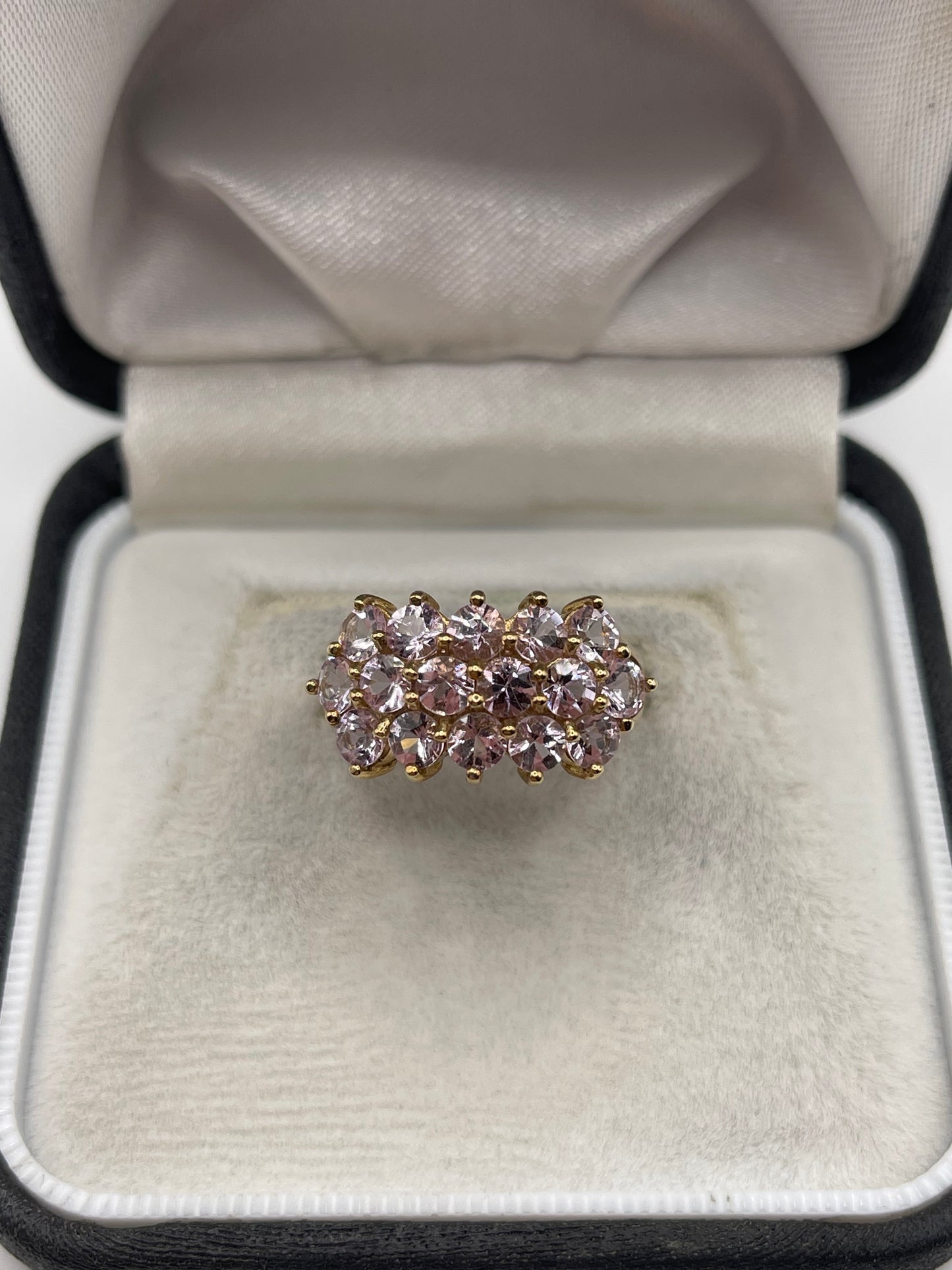 9ct gold morganite cluster ring