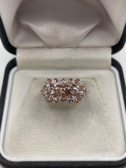 9ct gold morganite cluster ring
